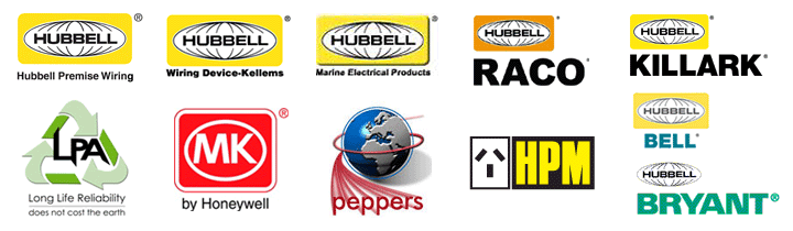 Wir liefern Produkte folgender Hersteller: HPM, Hubbell Wiring Devices, Hubbell Premise Wiring, Killark, Bryant, Hubbell Marine, Bell, Raco, LPA Niphan, Peppers und MK Electric. Wir liefern Produkte folgender Hersteller: HPM, Hubbell Wiring Devices, Hubbell Premise Wiring, Killark, Bryant, Hubbell Marine, Bell, Raco, LPA Niphan, Peppers und MK Electric.